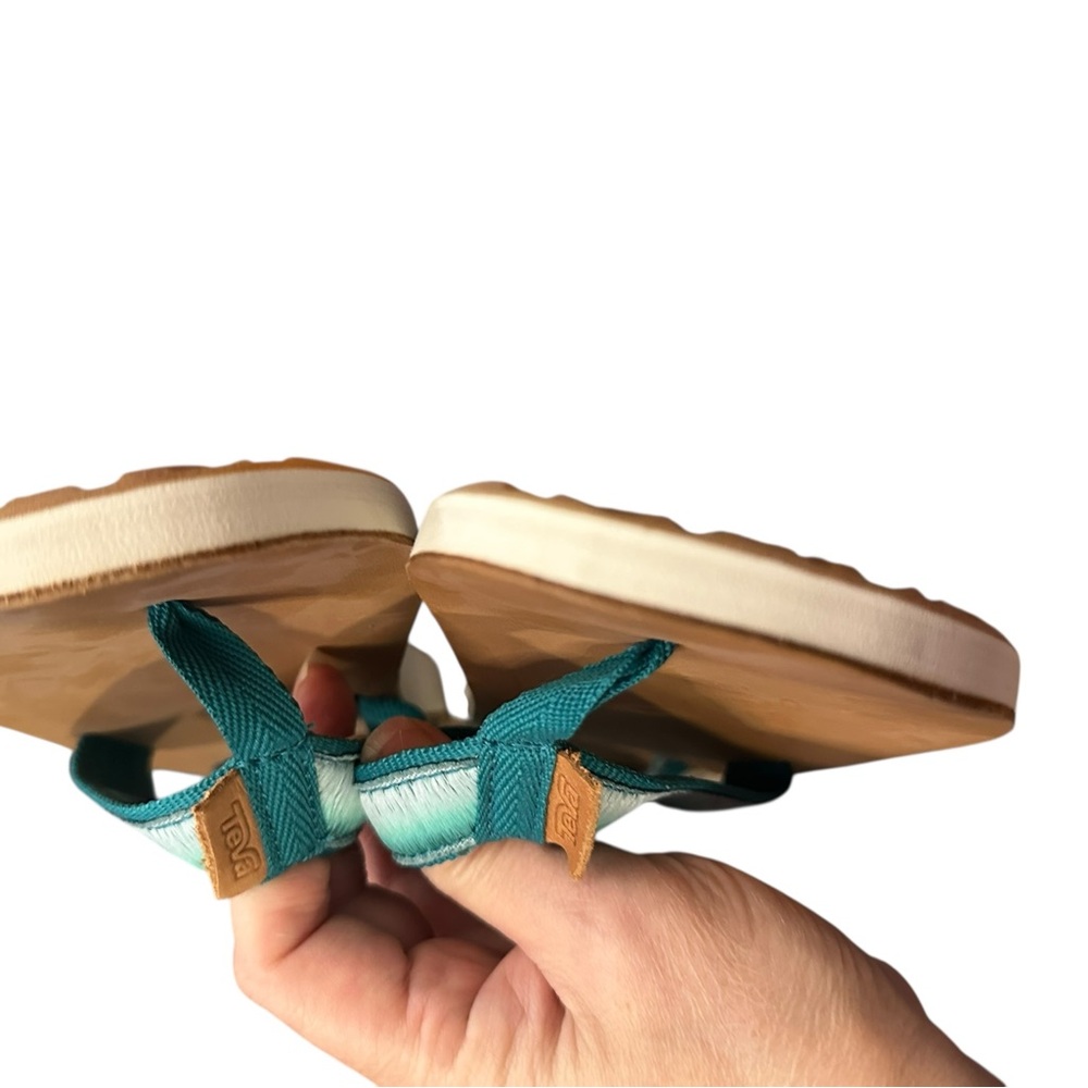 Teva Thong Ombre Sandals Teal/Blue Size 7 NWOT adjustable strap - Picture 6 of 8